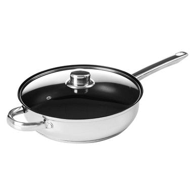 Crosse 26cm Black Non-Stick Frying Pan with Glass Lid