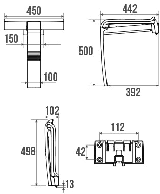 Pellet Arsis Evolution Foldaway Shower Seat, Anthracite Grey 047729