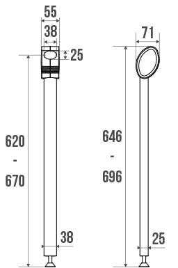 Pellet Arsis Adjustable Support Prop for Hinged Bar - White Epoxy-coated Aluminium