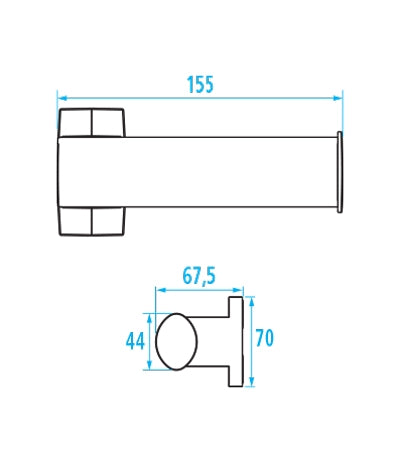 Pellet Arsis Elliptical Toilet Roll Holder - Bright Anodized Aluminium