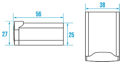 Pellet Arsis Single Elliptical Robe or Towel Hook - White Epoxy-coated Aluminium