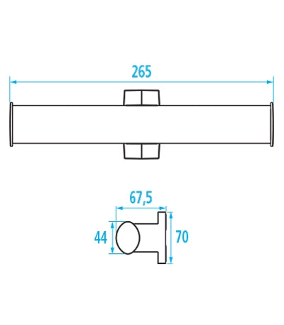 Pellet Arsis Toilet roll holder, 265 mm x 69 mm x 67.5 mm, White epoxy-coated Aluminium, mat chrome-plated flanges, tube 38 mm x 25 mm 049914