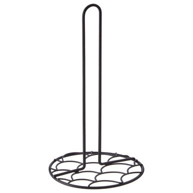 Vertex Matte Black Kitchen Roll Holder on a white background