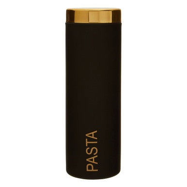 Liberty Black Enamel Pasta Canister With Gold Lid