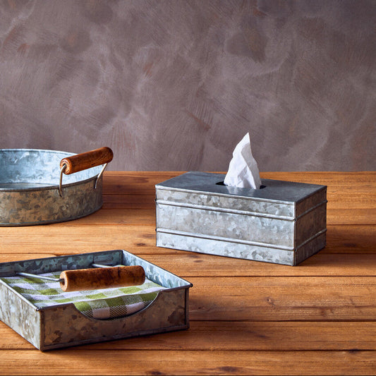 Drummond Rectangular Galvanised Steel Tissue Box