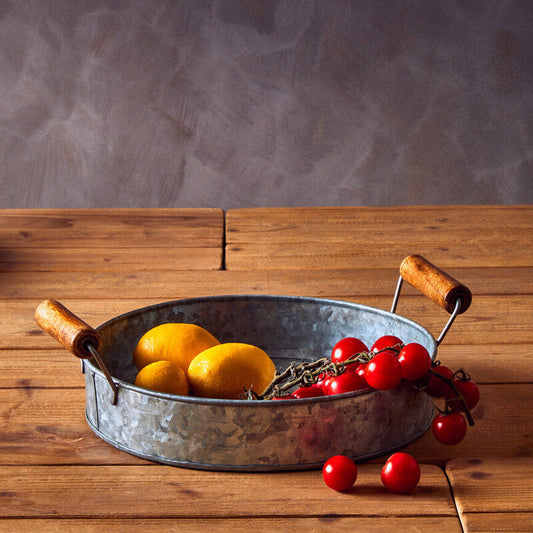 Drummond Set Of Three Round Galvanised Steel Trays