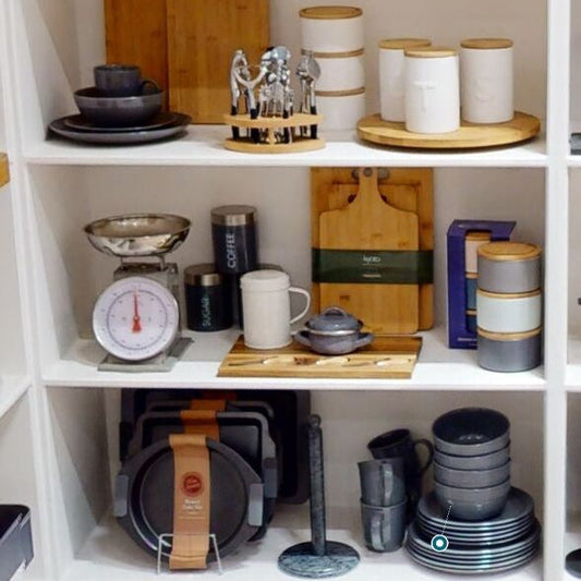 Set Of 3 Grey Enamel Liberty Canisters