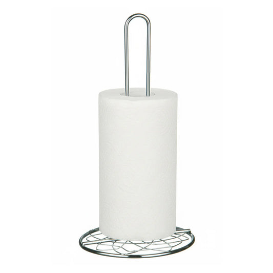 Helix Chrome Kitchen Roll Holder on a white background