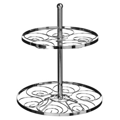 Chrome Swirl 2-Tier Chrome Cupcake Stand