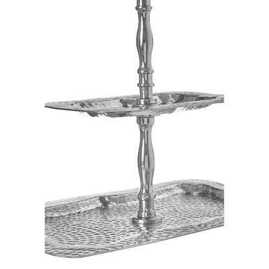 Bailey 2-Tier Hammered Aluminium Cake Stand