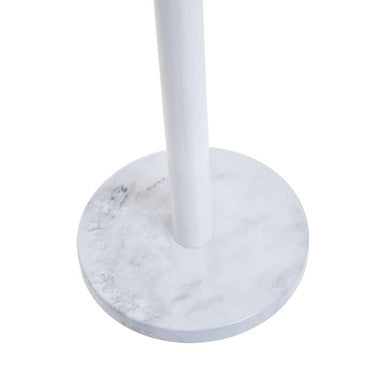 Base view of an Easton White Marble Effect & Gold Kitchen Roll Holder on a white background
