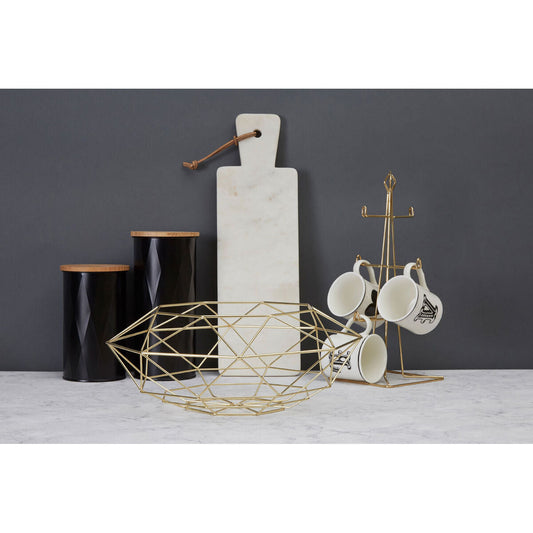 Vertex Gold Finish Wide Fruit Basket
