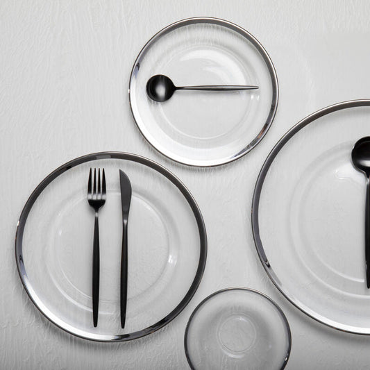 Modern Retro 16 Piece Matte Black Cutlery Set