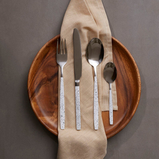Avie 16 Piece Granite Pattern Cutlery Set