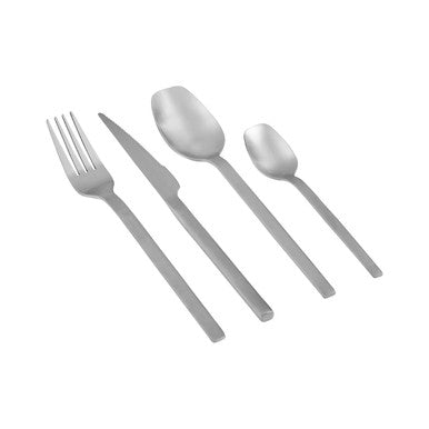 Avie 16 Piece Silver Matte Finish Cutlery Set