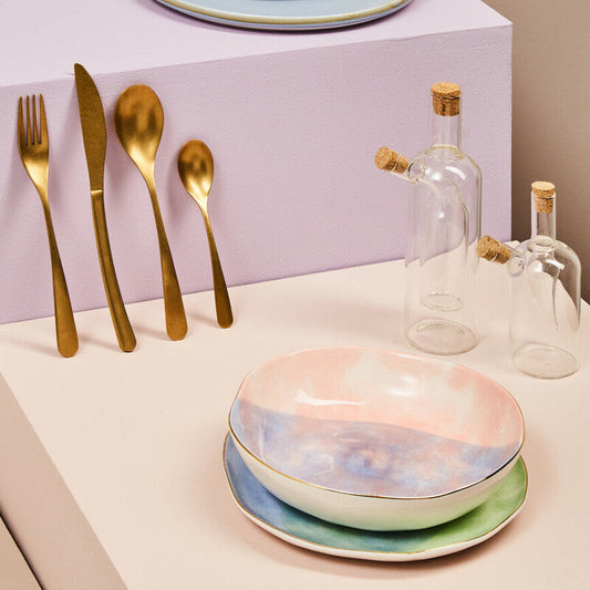 Avie 16 Piece Antique Gold Finish Cutlery Set