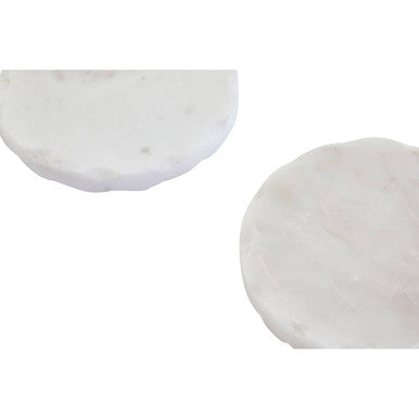 Set of Four White Marble Rustic Edge Coasters | Kindia