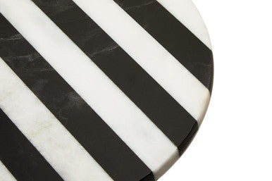 Soma Small Black and White Striped Marble Cake Stand