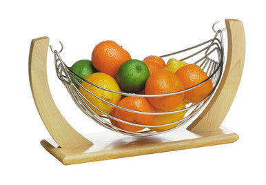 Rubberwood and Chrome Iron Fruit Hammock