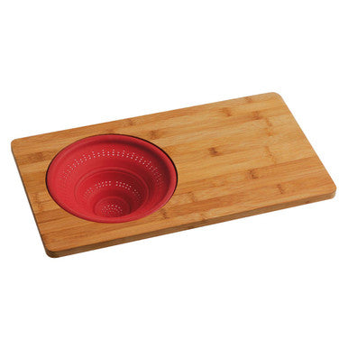 Aleki Bamboo Chopping Board With Silicone Colander