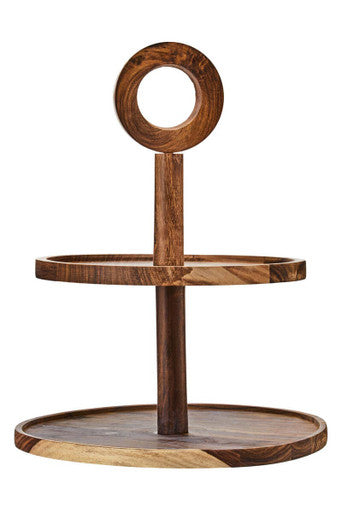 Kora Sheesham Wood 2-Tier Cake Stand
