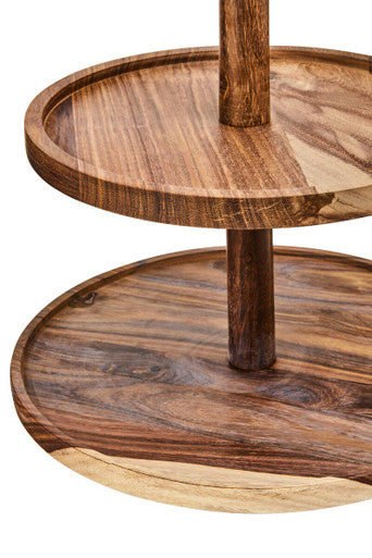 Kora Sheesham Wood 2-Tier Cake Stand