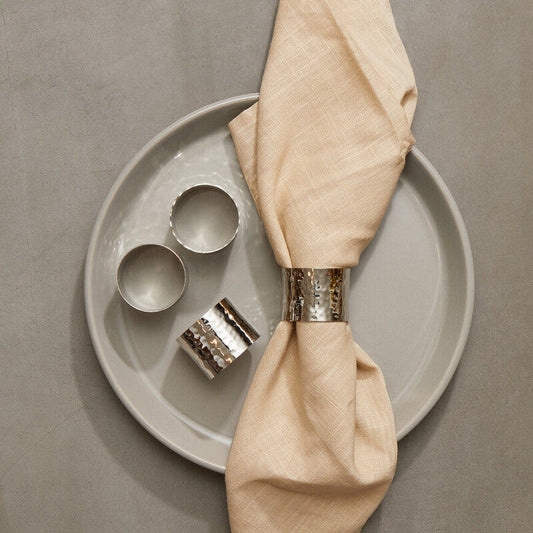 Set Of Four Silver Finish Napkin Rings