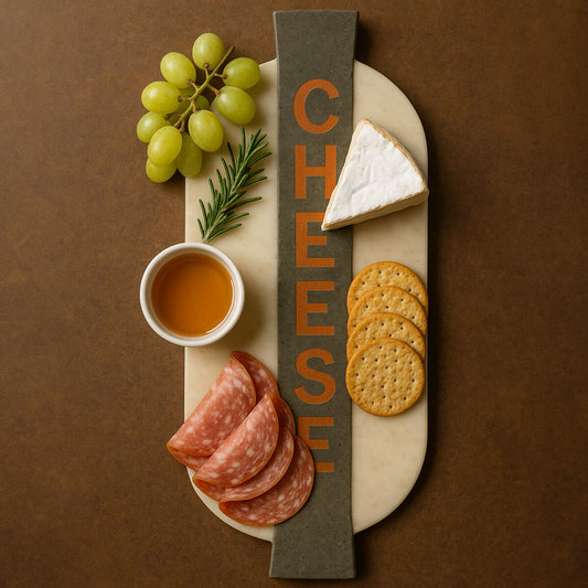Monzaro White and Grey Marble Cheeseboard