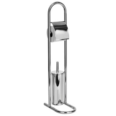 Linnea Chrome Bathroom Set (Toilet Brush And Roll Small Holder)