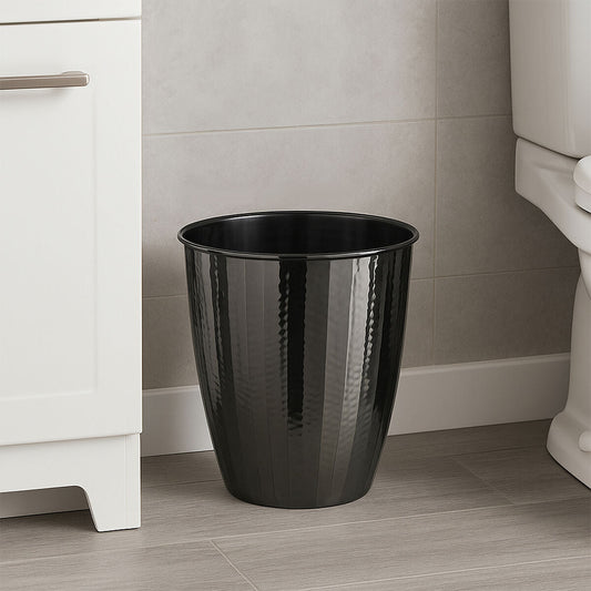 Vaco Hammered Black Nickel Finish Waste Bin