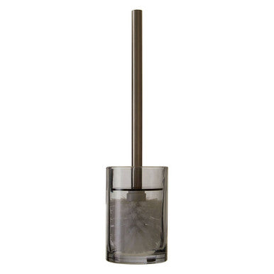 Ridley Smoky Glass Toilet Brush & Holder Set, 38 cm