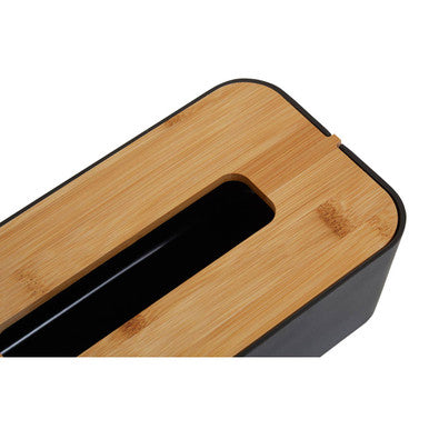 Canyon Black Bamboo Fibre Rectangular Tissue Box 26 cm