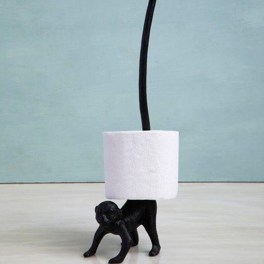 Fauna Black Finish Monkey Toilet Roll Holder