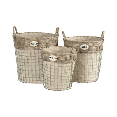 Set Of Three Lida Round Laundry Baskets