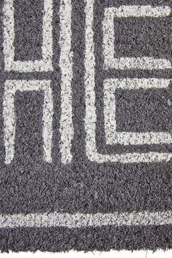 Filta Hello Grey and White Narrow Coir Doormat 75 x 25 cm