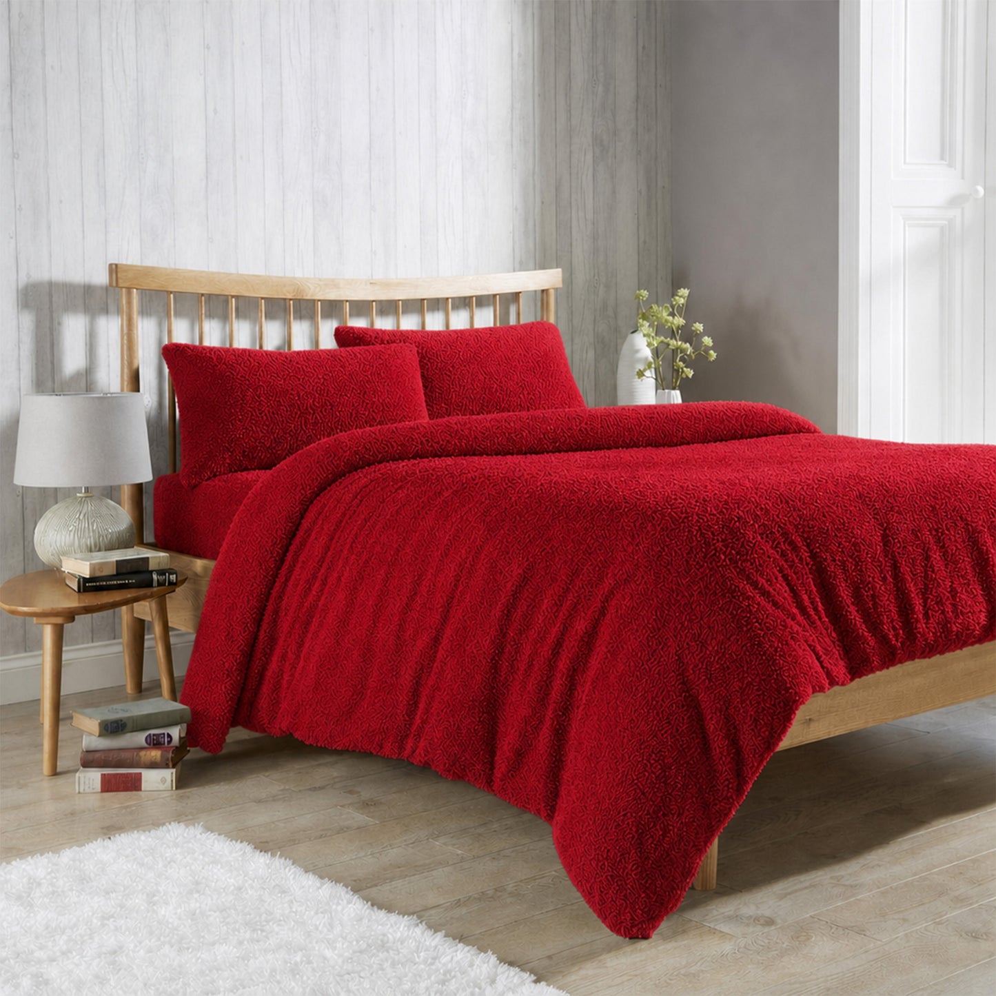 Olivia Rocco Teddy Fleece Duvet Cover Set with Pillowcases