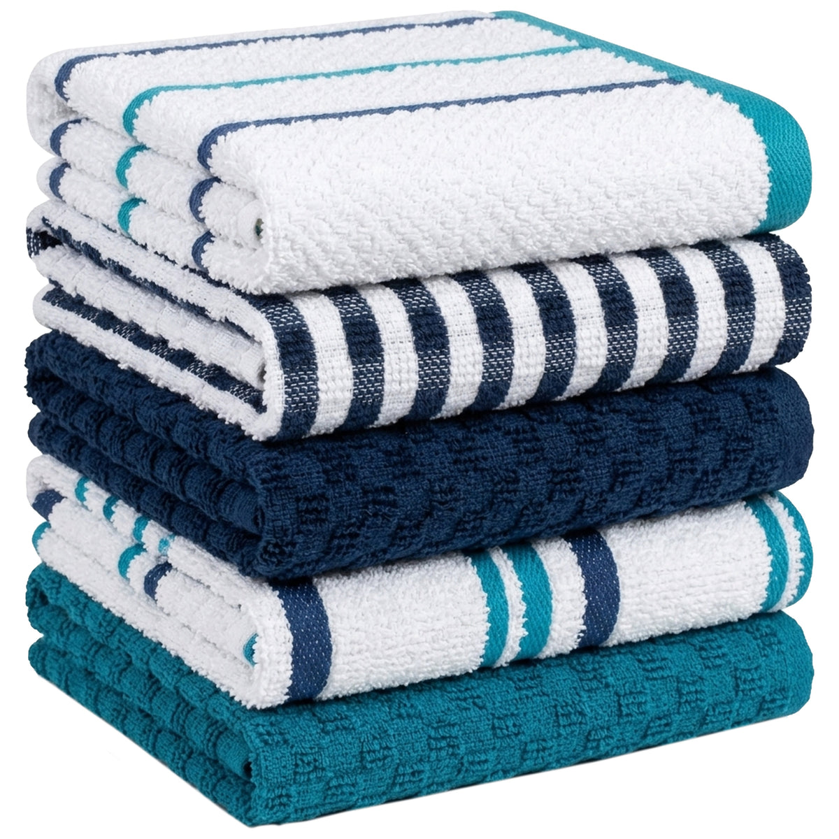 Olivia Rocco Check Terry Cotton Tea Towels Pack of 5