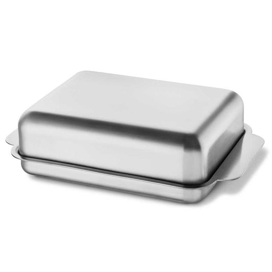 Zack Bevo Premium Brushed Stainless Steel Butter Dish - German Engineering Excellence