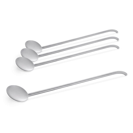 🍸 Zack Sugare Brushed Stainless Steel Cocktail Spoon Set/4 - Premium German Design 🇩🇪