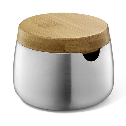 🇩🇪 Zack Bevo Premium Brushed Stainless Steel Sugar Pot with Bamboo Accents - Award-Winning German Design 🍯🏆✨