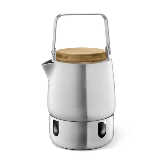 🇩🇪 Zack Bevo Premium Brushed Stainless Steel Teapot with Bamboo Accents (1.3L) - Award-Winning German Design 🫖🏆✨