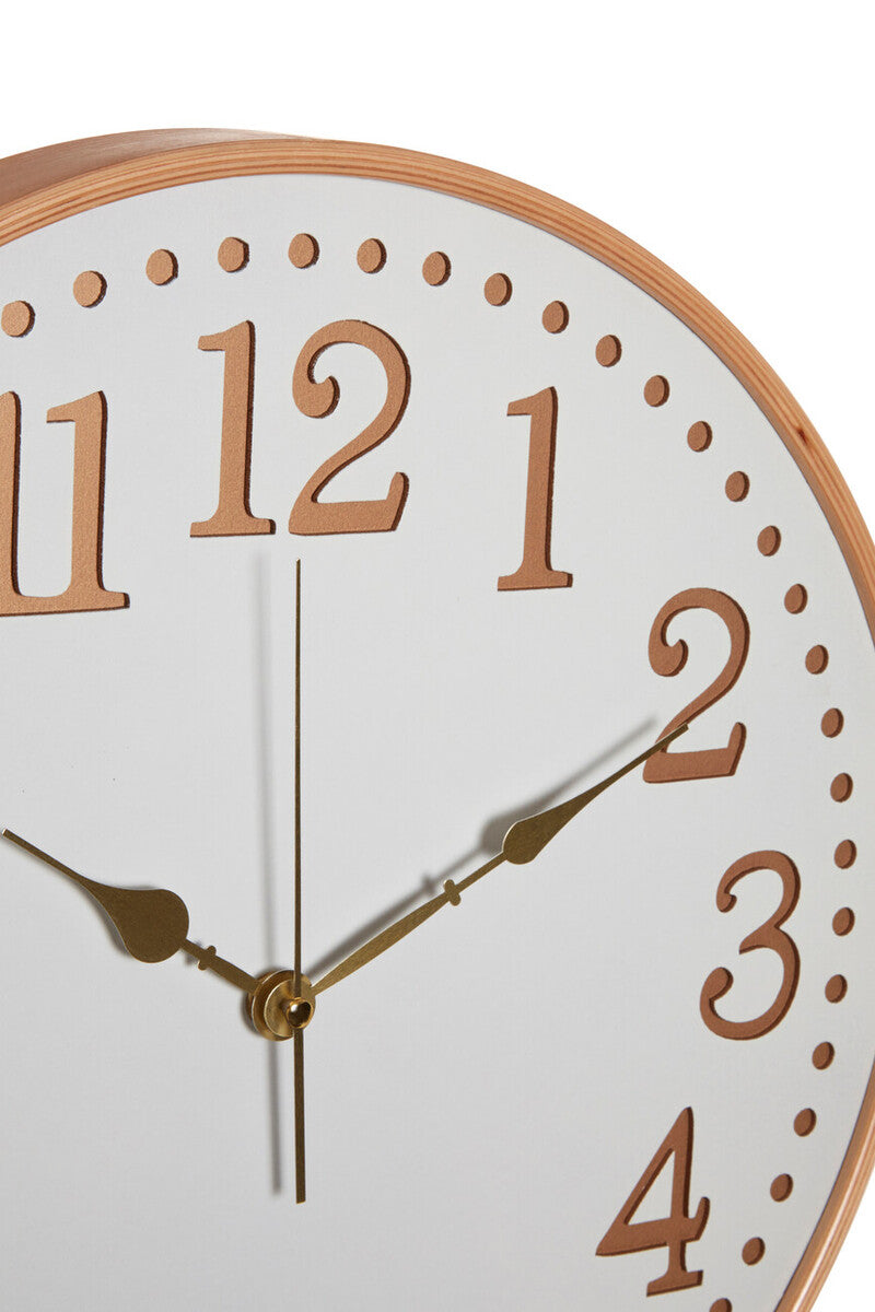 Vitus White Wood With Gold Numbers Wall Clock