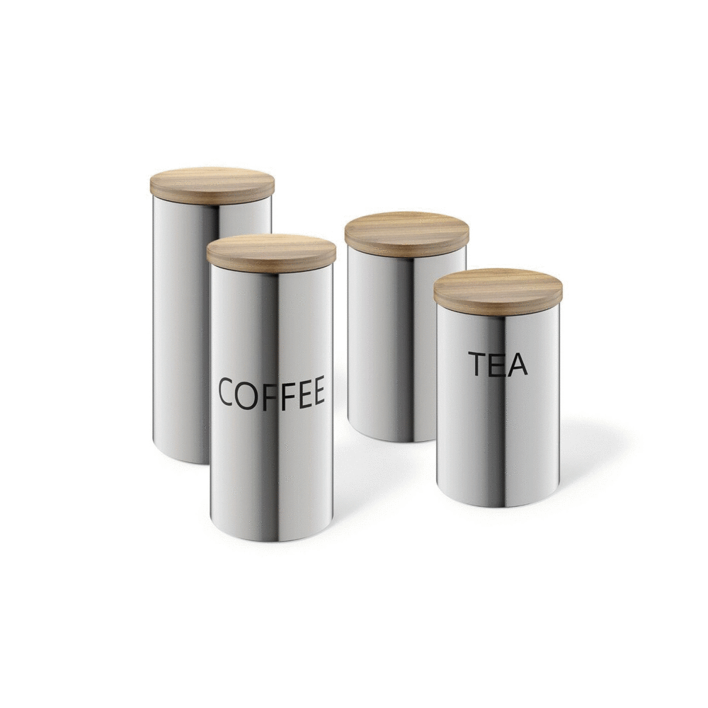 Zack Cera Brushed Stainless Steel Coffee Canister 24006