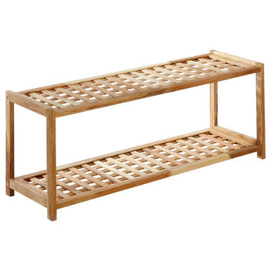 Arla 2 Tier Walnut Wood Shoe Rack