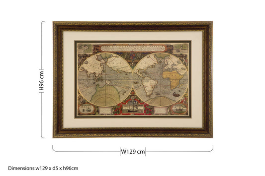 Framed World Map Wall Art