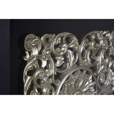 Nason Framed Silver MDF Filigree Carving Wall Art