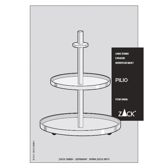 Zack Pilio Brushed Stainless Steel Cake & Cookie Stand 30685