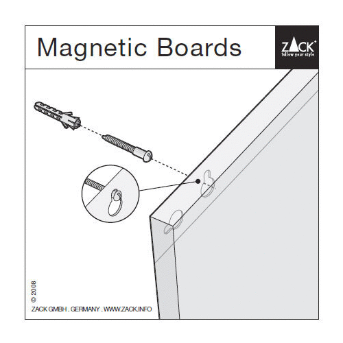 Zack Percetto Premium Brushed Stainless Steel 75cm Magnetic Board - German Innovation