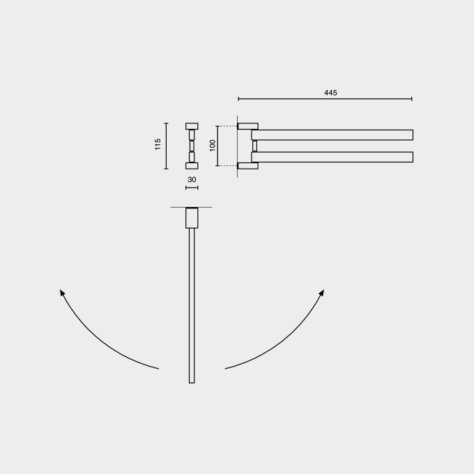 🇩🇪 Zack Linea Swivelling Towel Holder ✨ 44.5cm Polished Stainless Steel 🏺