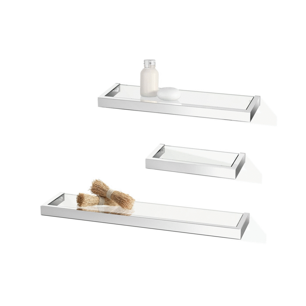 Zack Linea Polished Stainless Steel 26.5 cm Bathroom Shelf 40028